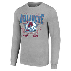 Colorado Avalanche Starter '80s Inspired Team Logo Long Sleeve T-Shirt - Heather Gray - NHL