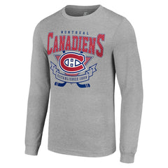 Montreal Canadiens Starter '80s Inspired Team Logo Long Sleeve T-Shirt - Heather Gray - NHL