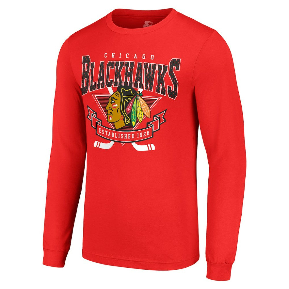 Chicago Blackhawks Starter Team Logo Graphic Long Sleeve T-Shirt - Red - NHL