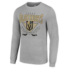 Vegas Golden Knights Starter '80s Inspired Team Logo Long Sleeve T-Shirt - Heather Gray - NHL