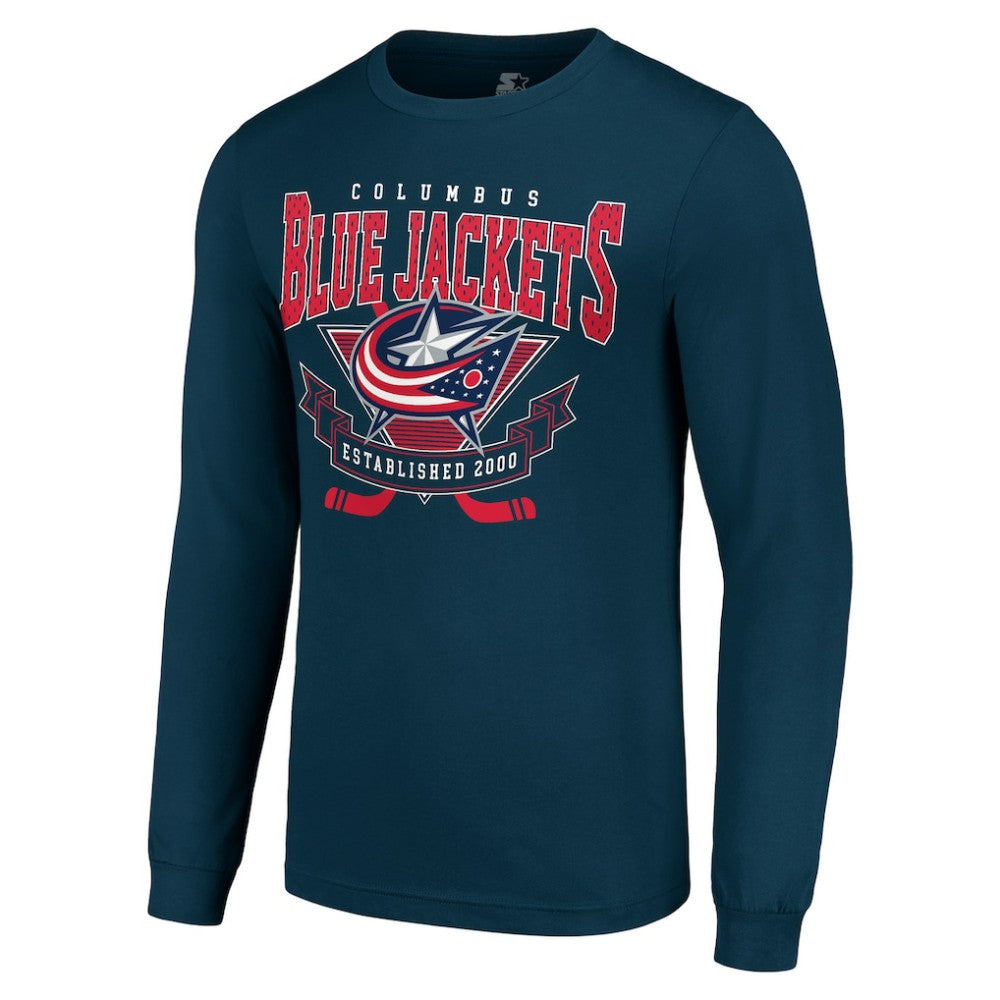 Columbus Blue Jackets Starter Team Logo Graphic Long Sleeve T-Shirt - Navy - NHL