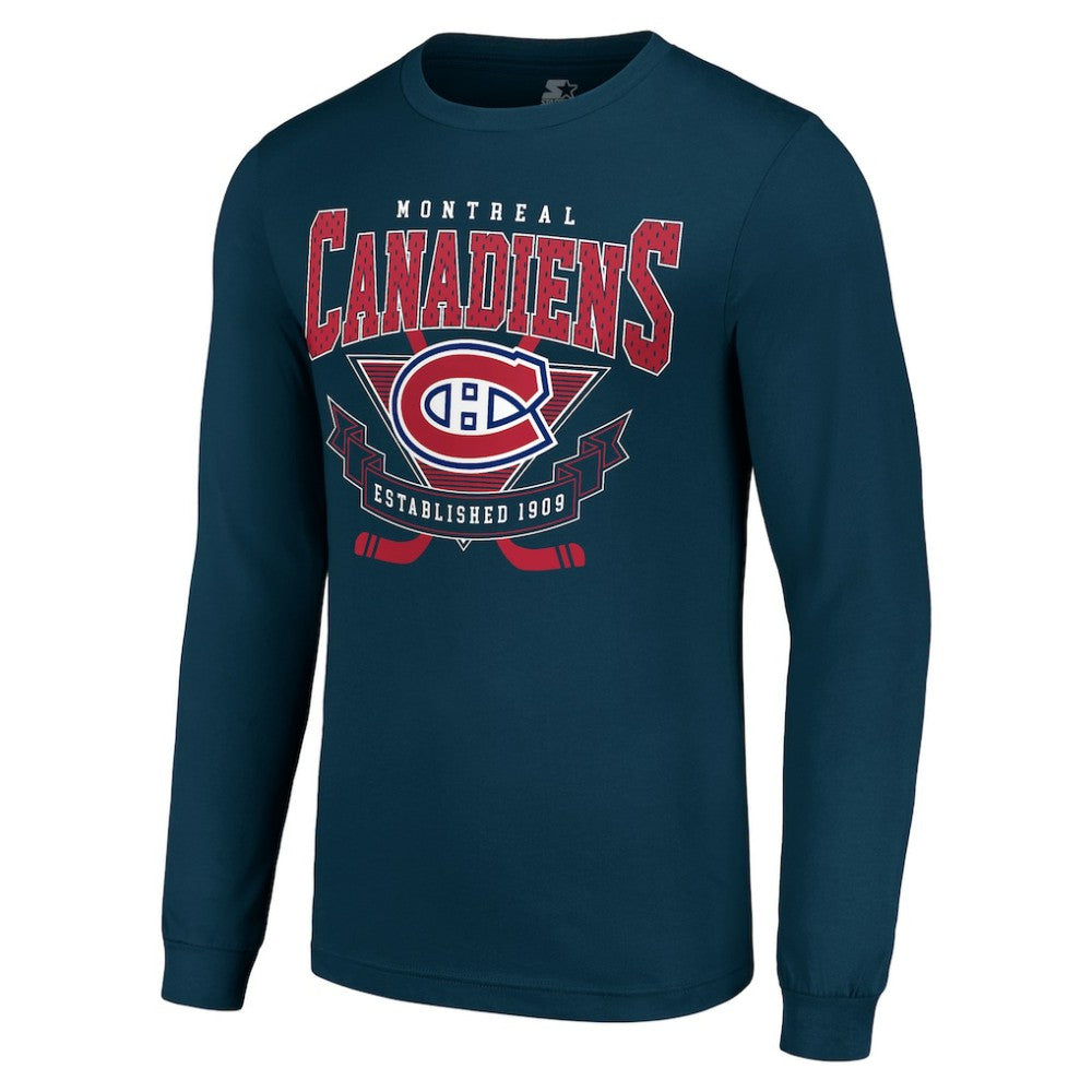 Montreal Canadiens Starter Team Logo Graphic Long Sleeve T-Shirt - Navy - NHL
