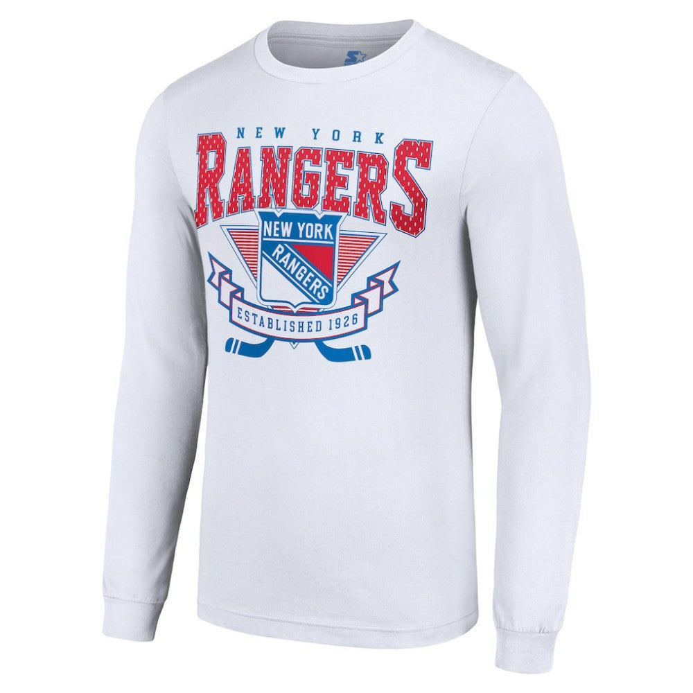 New York Rangers Starter Team Logo Graphic Long Sleeve T-Shirt - White - NHL