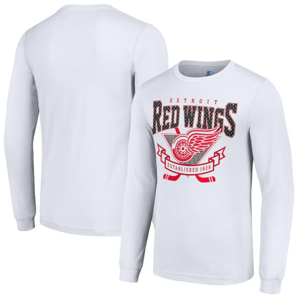 Detroit Red Wings Starter Team Logo Graphic Long Sleeve T-Shirt - White - NHL