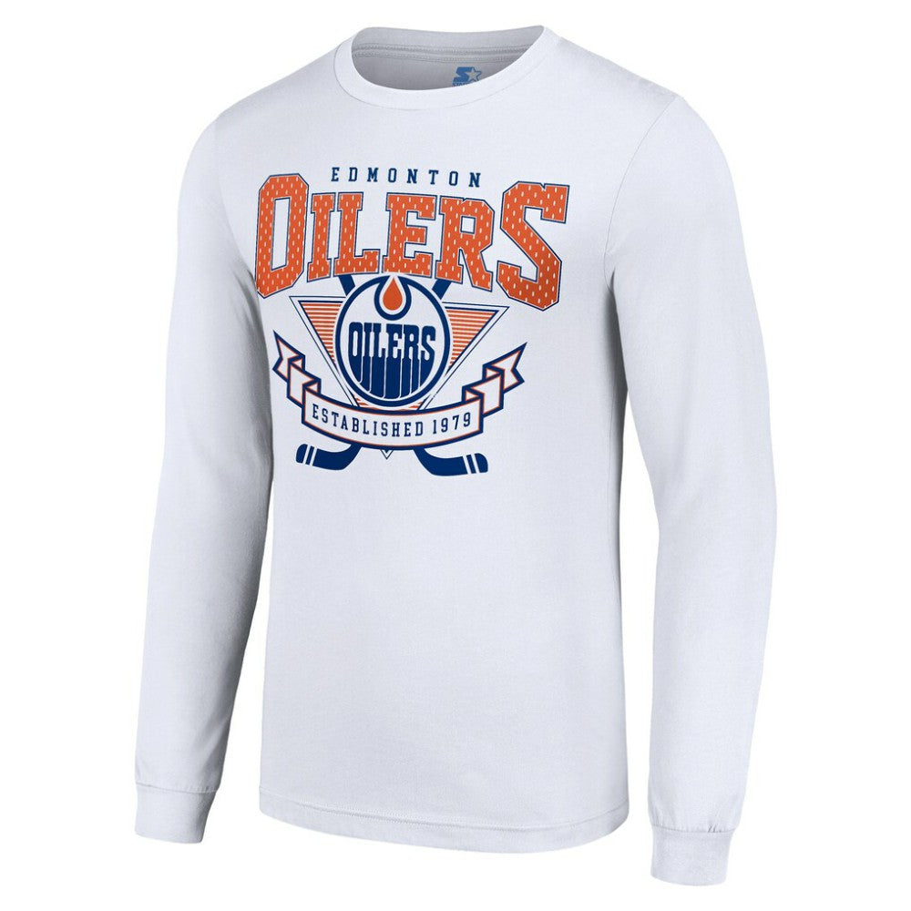 Edmonton Oilers Starter Team Logo Graphic Long Sleeve T-Shirt - White - NHL