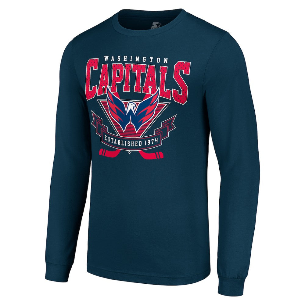 Washington Capitals Starter Team Logo Graphic Long Sleeve T-Shirt - Navy - NHL