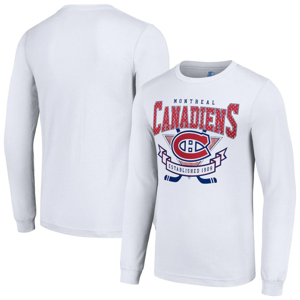 Montreal Canadiens Starter Team Logo Graphic Long Sleeve T-Shirt - White - NHL