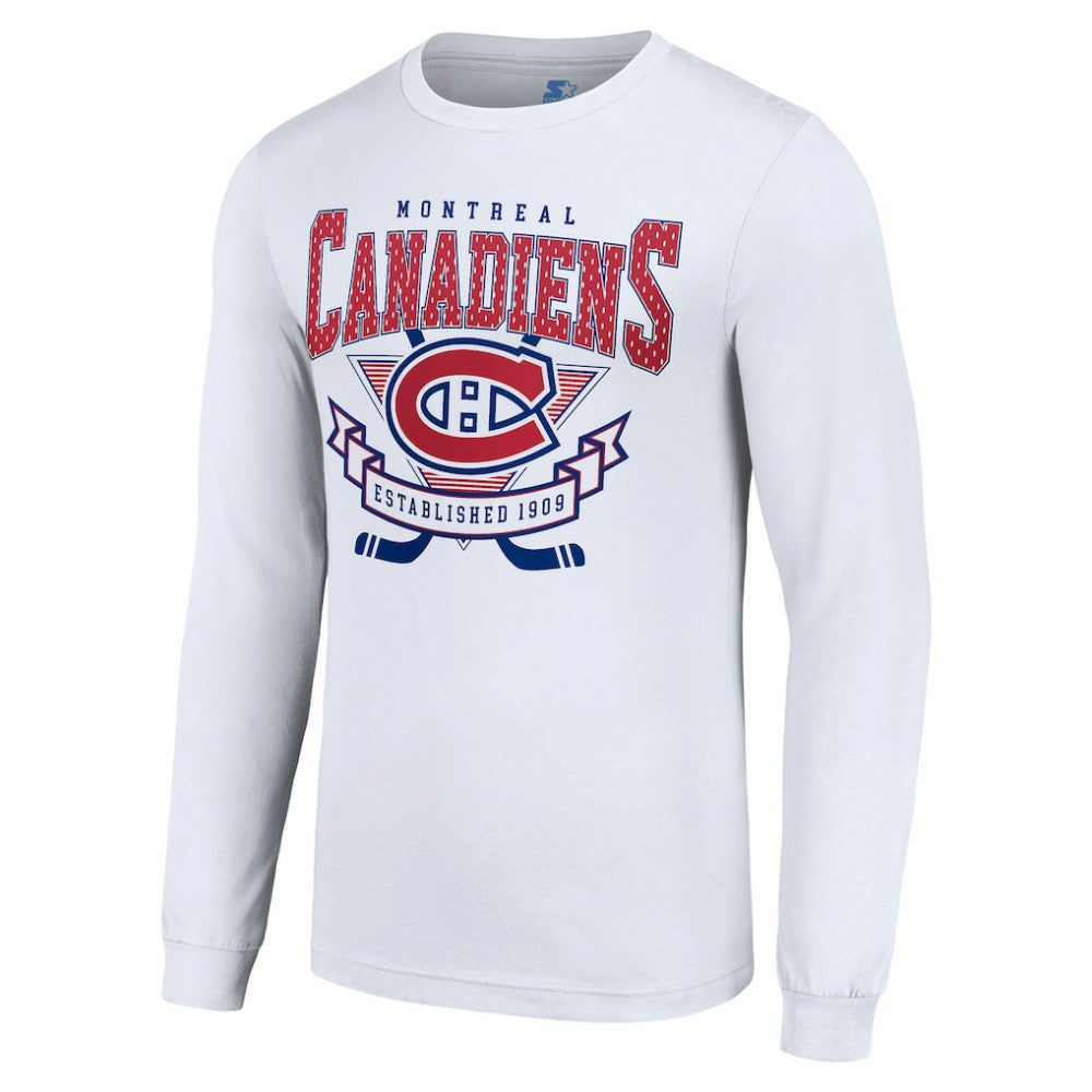 Montreal Canadiens Starter Team Logo Graphic Long Sleeve T-Shirt - White - NHL