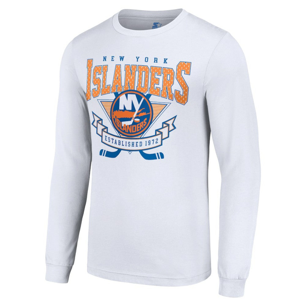 New York Islanders Starter Team Logo Graphic Long Sleeve T-Shirt - White - NHL