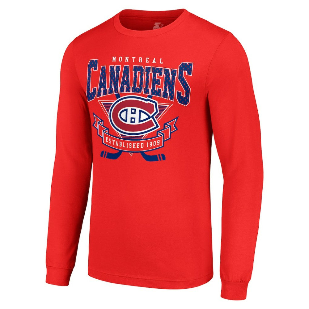 Montreal Canadiens Starter Team Logo Graphic Long Sleeve T-Shirt - Red - NHL