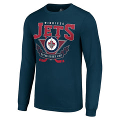 Winnipeg Jets Starter Team Logo Graphic Long Sleeve T-Shirt - Navy - NHL