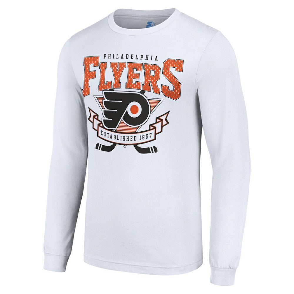 Philadelphia Flyers Starter Team Logo Graphic Long Sleeve T-Shirt - White - NHL