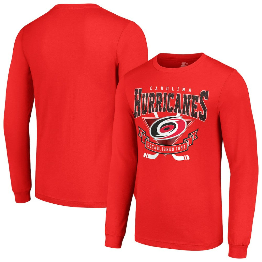 Carolina Hurricanes Starter Team Logo Graphic Long Sleeve T-Shirt - Red - NHL