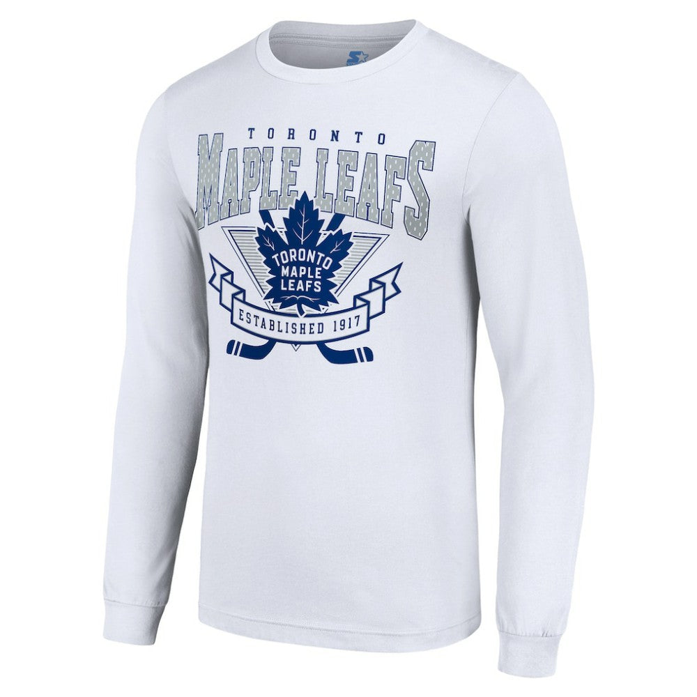 Toronto Maple Leafs Starter Team Logo Graphic Long Sleeve T-Shirt - White - NHL