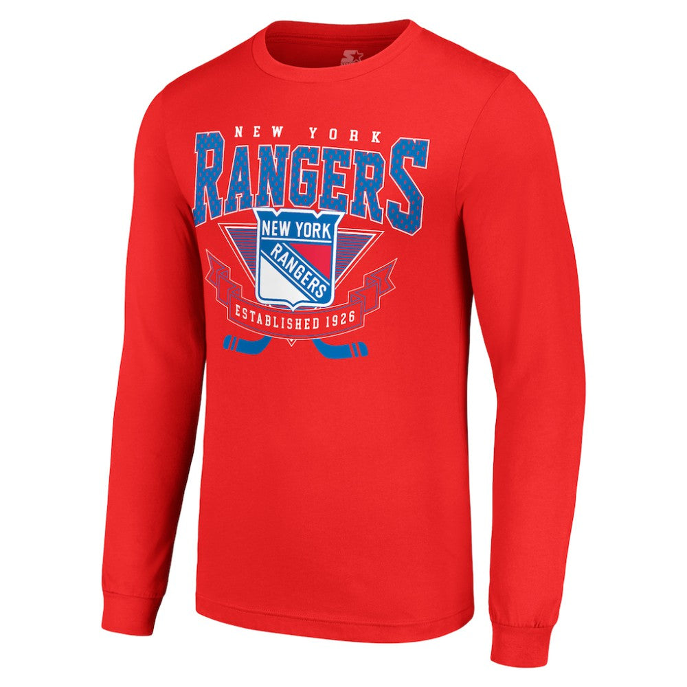 New York Rangers Starter Team Logo Graphic Long Sleeve T-Shirt - Red - NHL