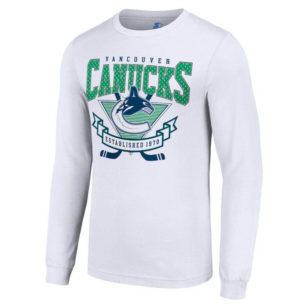 Vancouver Canucks Starter Team Logo Graphic Long Sleeve T-Shirt - White - NHL