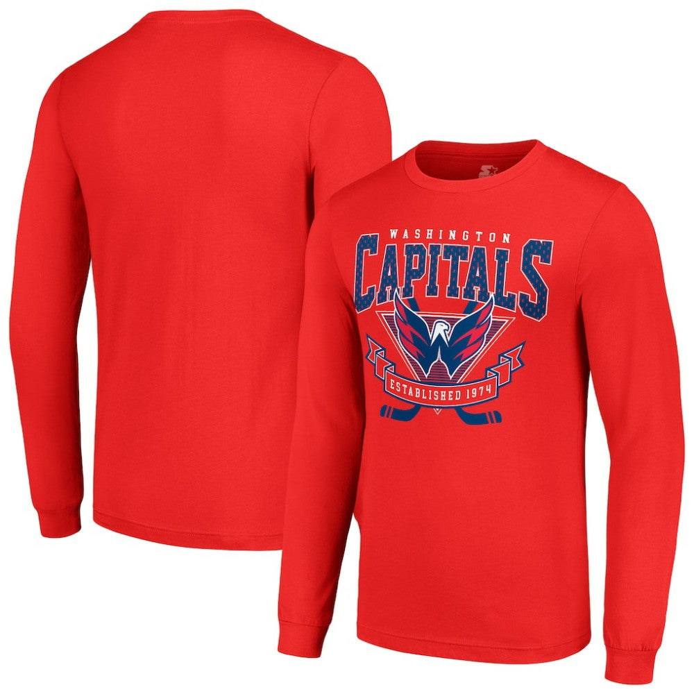 Washington Capitals Starter Team Logo Graphic Long Sleeve T-Shirt - Red - NHL