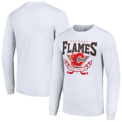 Calgary Flames Starter Team Logo Graphic Long Sleeve T-Shirt - White - NHL