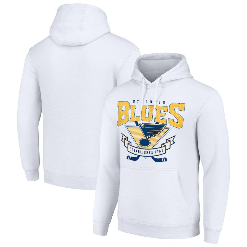 St. Louis Blues Starter Team Logo Graphic Fleece Tri-Blend Pullover Hoodie - White - NHL