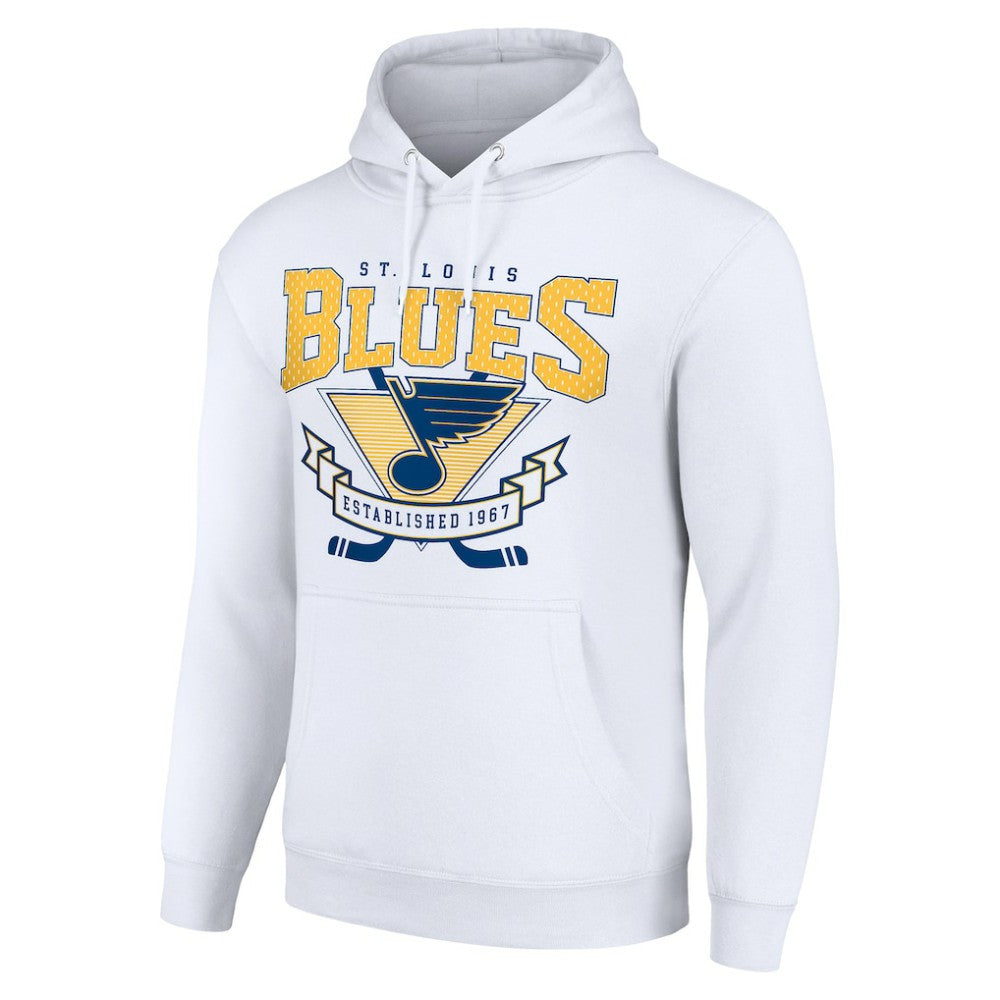 St. Louis Blues Starter Team Logo Graphic Fleece Tri-Blend Pullover Hoodie - White - NHL