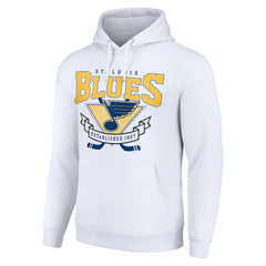 St. Louis Blues Starter Team Logo Graphic Fleece Tri-Blend Pullover Hoodie - White - NHL