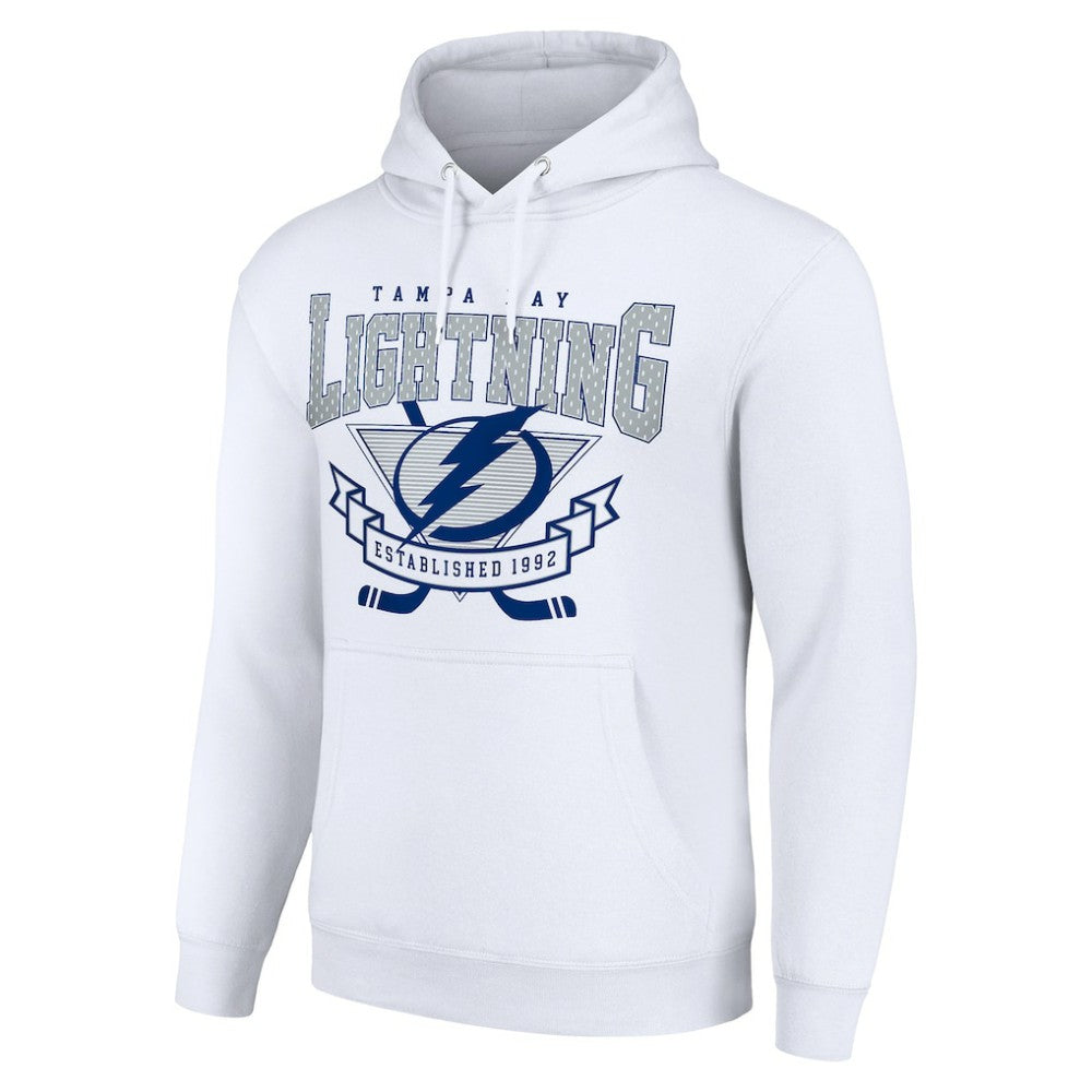Tampa Bay Lightning Starter Team Logo Graphic Fleece Tri-Blend Pullover Hoodie - White - NHL