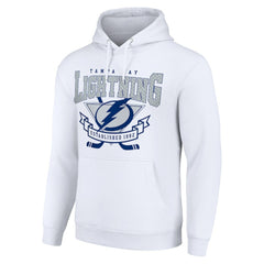 Tampa Bay Lightning Starter Team Logo Graphic Fleece Tri-Blend Pullover Hoodie - White - NHL