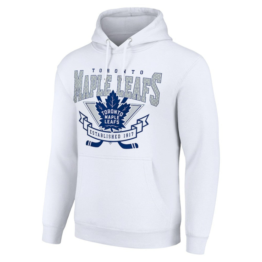 Toronto Maple Leafs Starter Team Logo Graphic Fleece Tri-Blend Pullover Hoodie - White - NHL