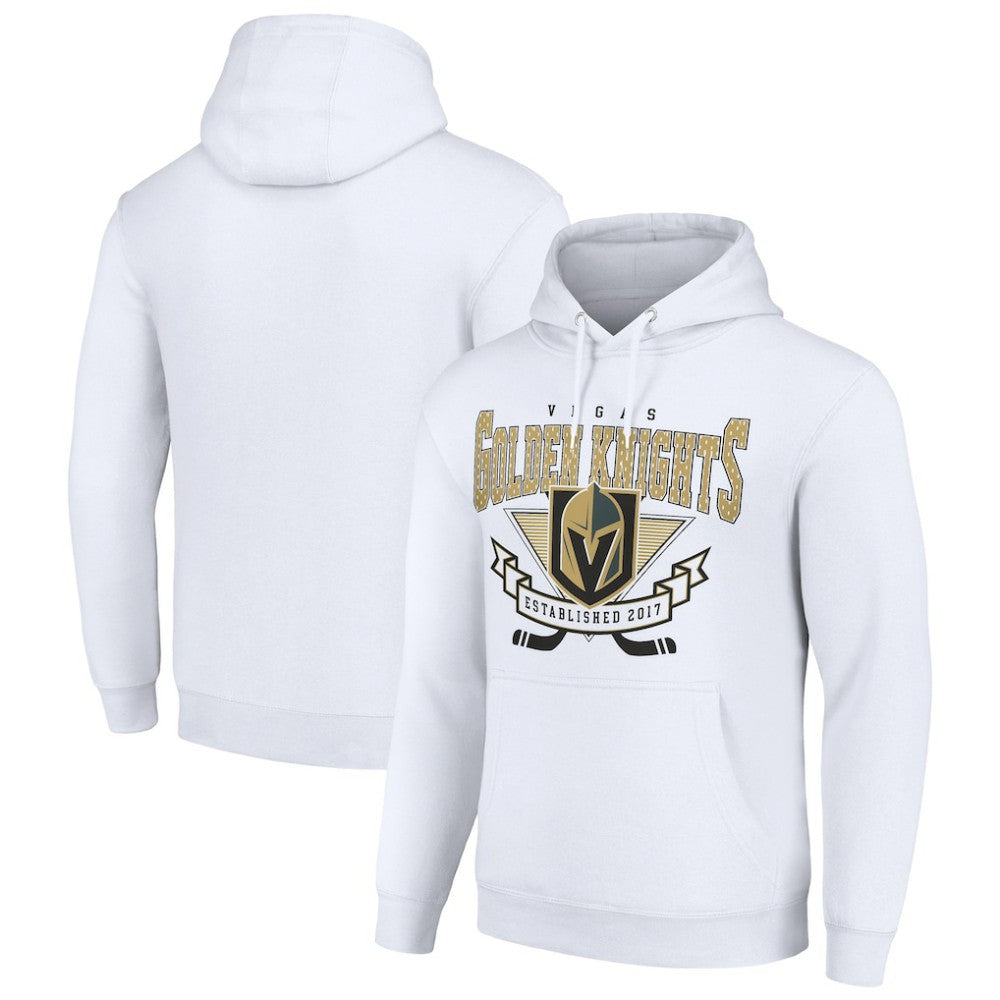 Vegas Golden Knights Starter Team Logo Graphic Fleece Tri-Blend Pullover Hoodie - White - NHL