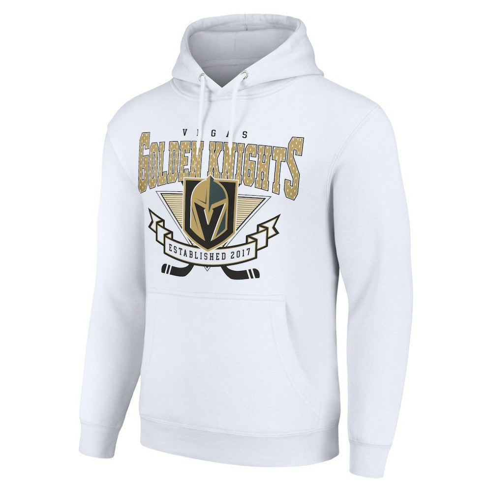 Vegas Golden Knights Starter Team Logo Graphic Fleece Tri-Blend Pullover Hoodie - White - NHL