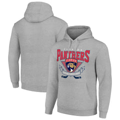 Florida Panthers Starter Team Logo Graphic Fleece Tri-Blend Pullover Hoodie - Heather Gray - NHL