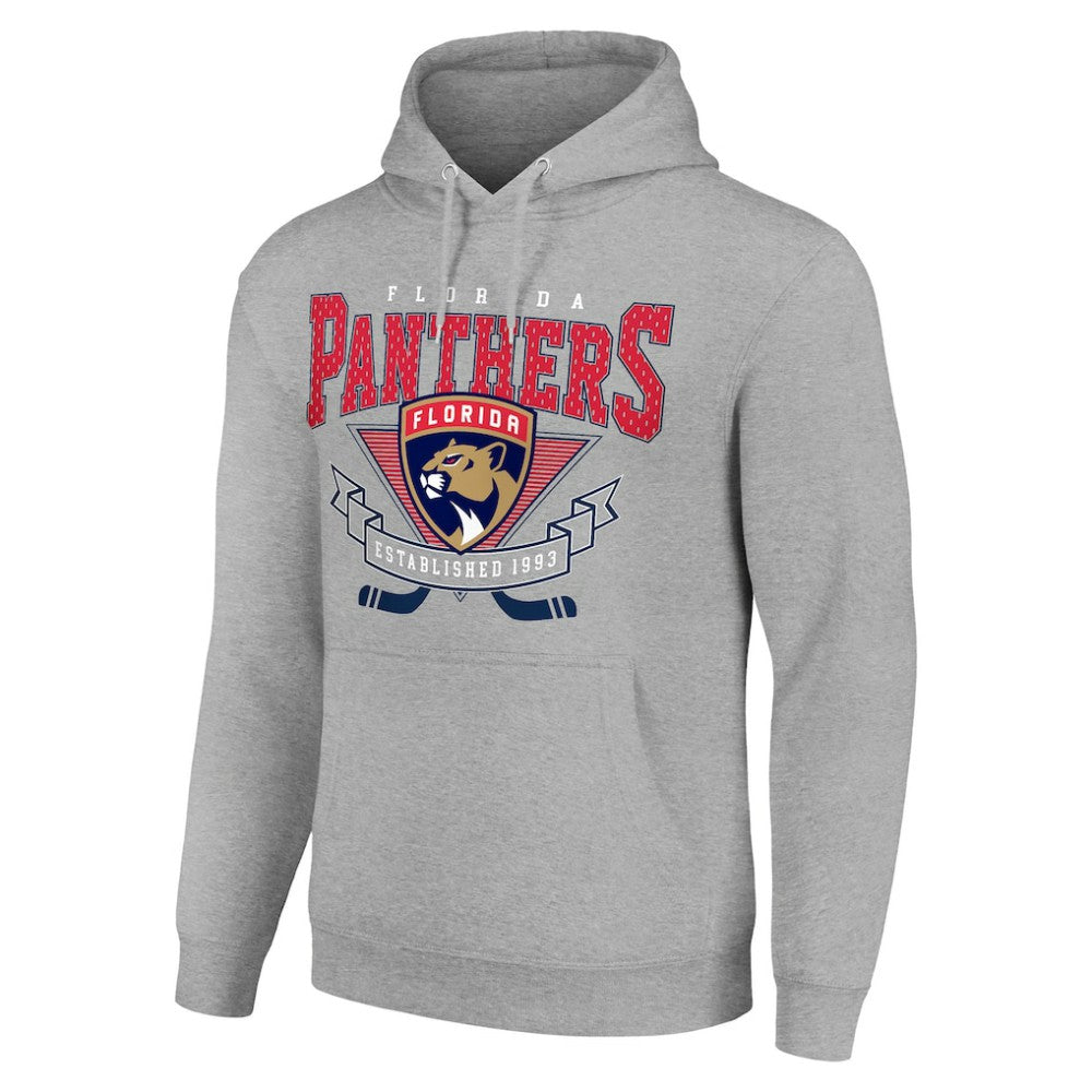 Florida Panthers Starter Team Logo Graphic Fleece Tri-Blend Pullover Hoodie - Heather Gray - NHL
