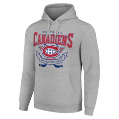 Montreal Canadiens Starter Team Logo Graphic Fleece Tri-Blend Pullover Hoodie - Heather Gray - NHL