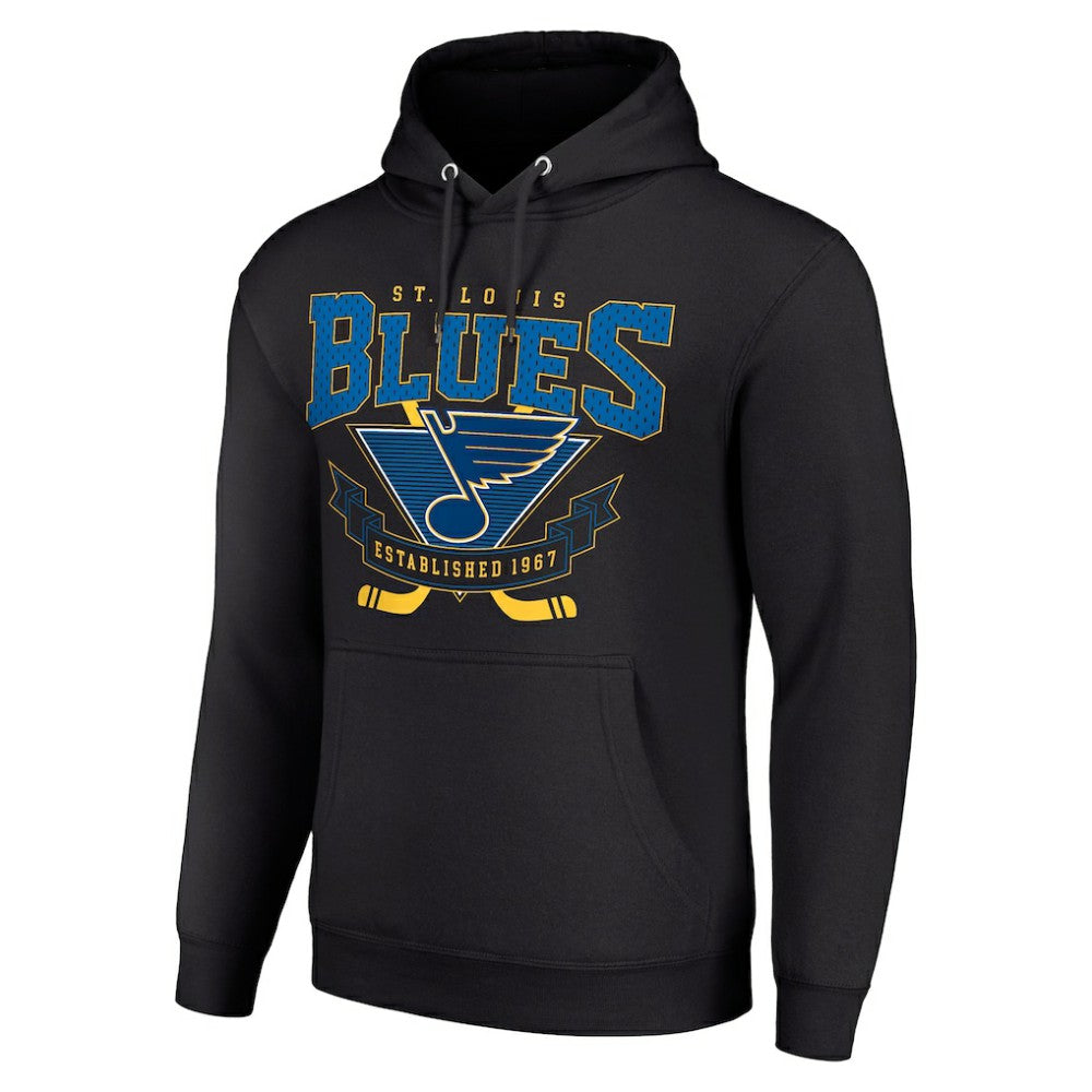 St. Louis Blues Starter Team Logo Graphic Fleece Tri-Blend Pullover Hoodie - Black - NHL