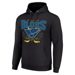 St. Louis Blues Starter Team Logo Graphic Fleece Tri-Blend Pullover Hoodie - Black - NHL
