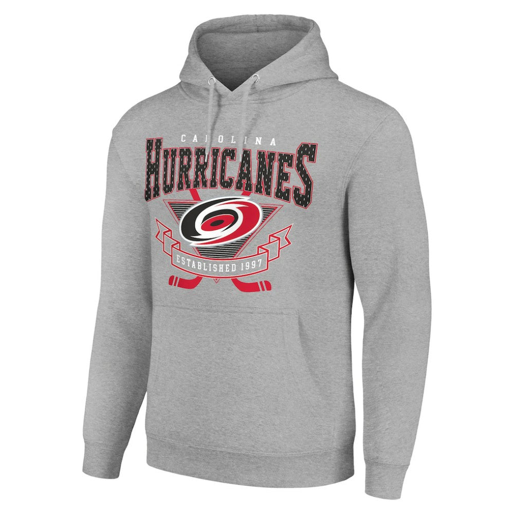 Carolina Hurricanes Starter Team Logo Graphic Fleece Tri-Blend Pullover Hoodie - Heather Gray - NHL