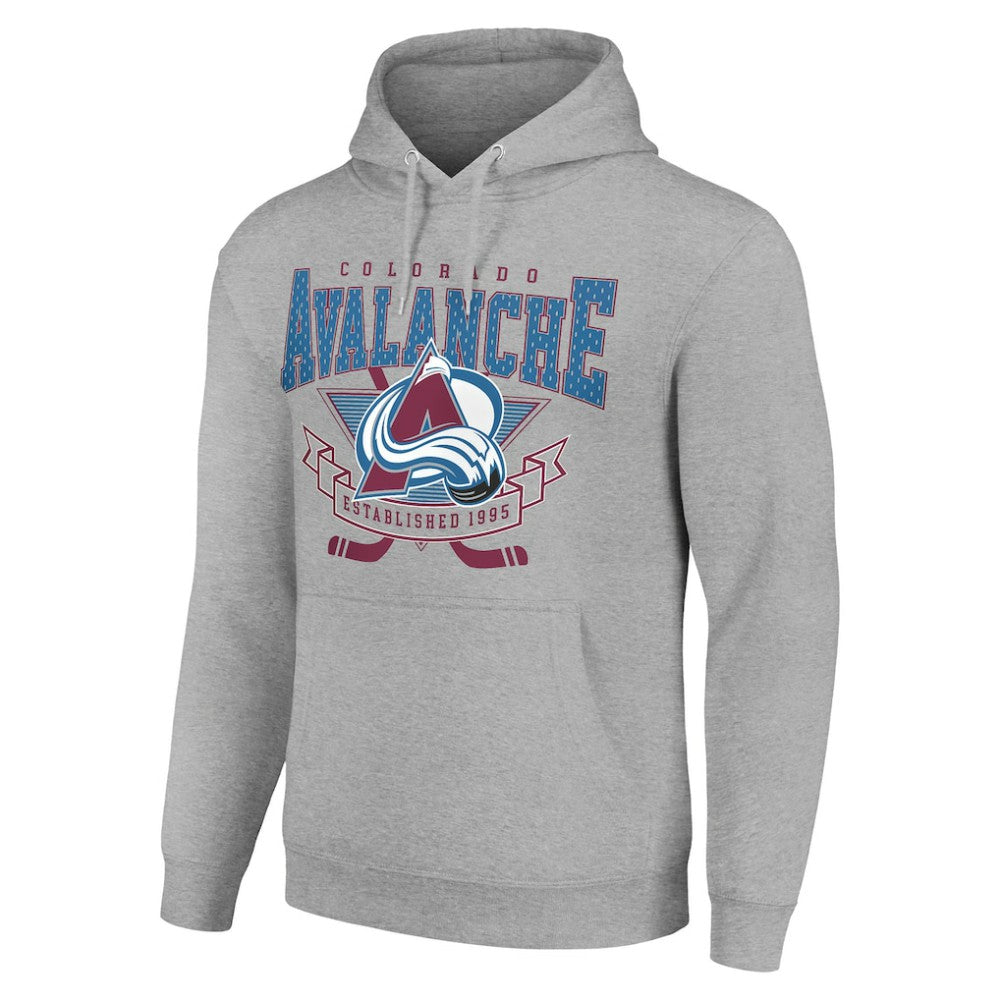 Colorado Avalanche Starter Team Logo Graphic Fleece Tri-Blend Pullover Hoodie - Heather Gray - NHL