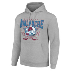 Colorado Avalanche Starter Team Logo Graphic Fleece Tri-Blend Pullover Hoodie - Heather Gray - NHL