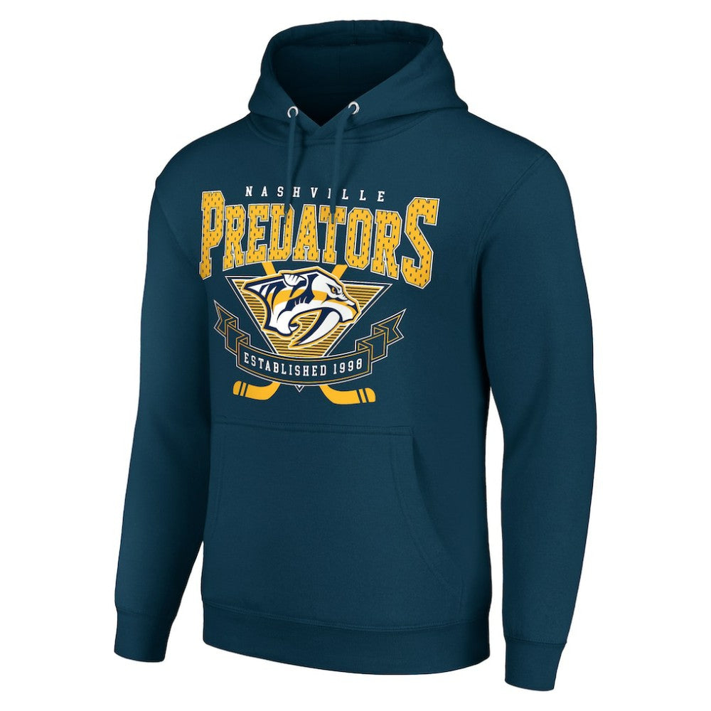 Nashville Predators Starter Team Logo Graphic Fleece Tri-Blend Pullover Hoodie - Navy - NHL