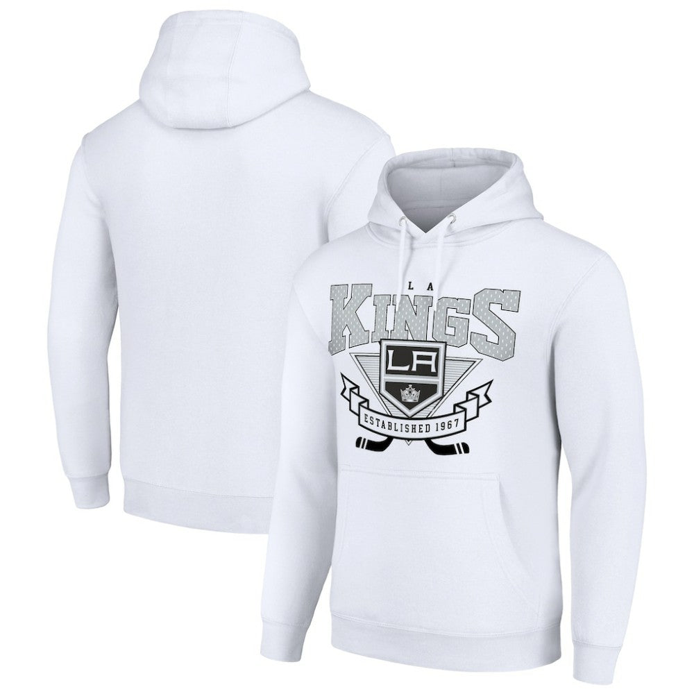 Los Angeles Kings Starter Team Logo Graphic Fleece Tri-Blend Pullover Hoodie - White - NHL