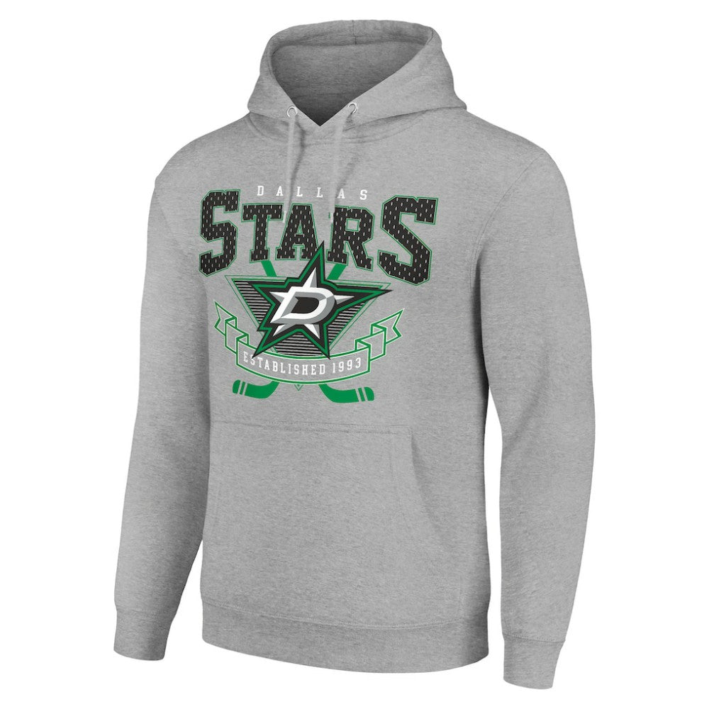 Dallas Stars Starter Team Logo Graphic Fleece Tri-Blend Pullover Hoodie - Heather Gray - NHL