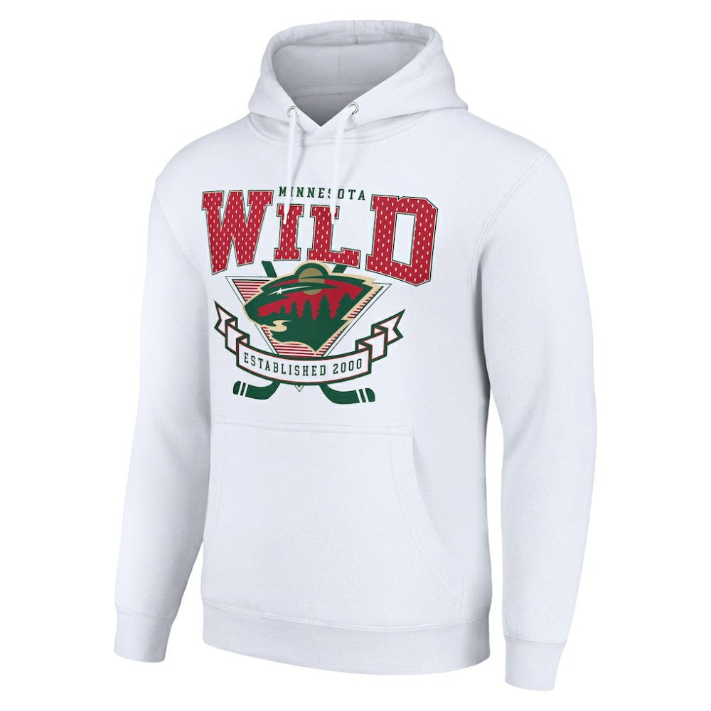 Minnesota Wild Starter Team Logo Graphic Fleece Tri-Blend Pullover Hoodie - White - NHL