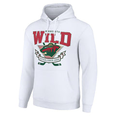 Minnesota Wild Starter Team Logo Graphic Fleece Tri-Blend Pullover Hoodie - White - NHL