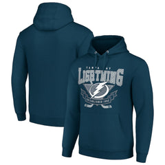 Tampa Bay Lightning Starter Team Logo Graphic Fleece Tri-Blend Pullover Hoodie - Navy - NHL