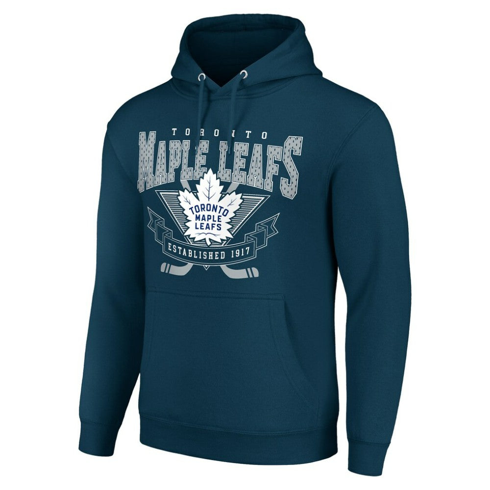 Toronto Maple Leafs Starter Team Logo Graphic Fleece Tri-Blend Pullover Hoodie - Navy - NHL