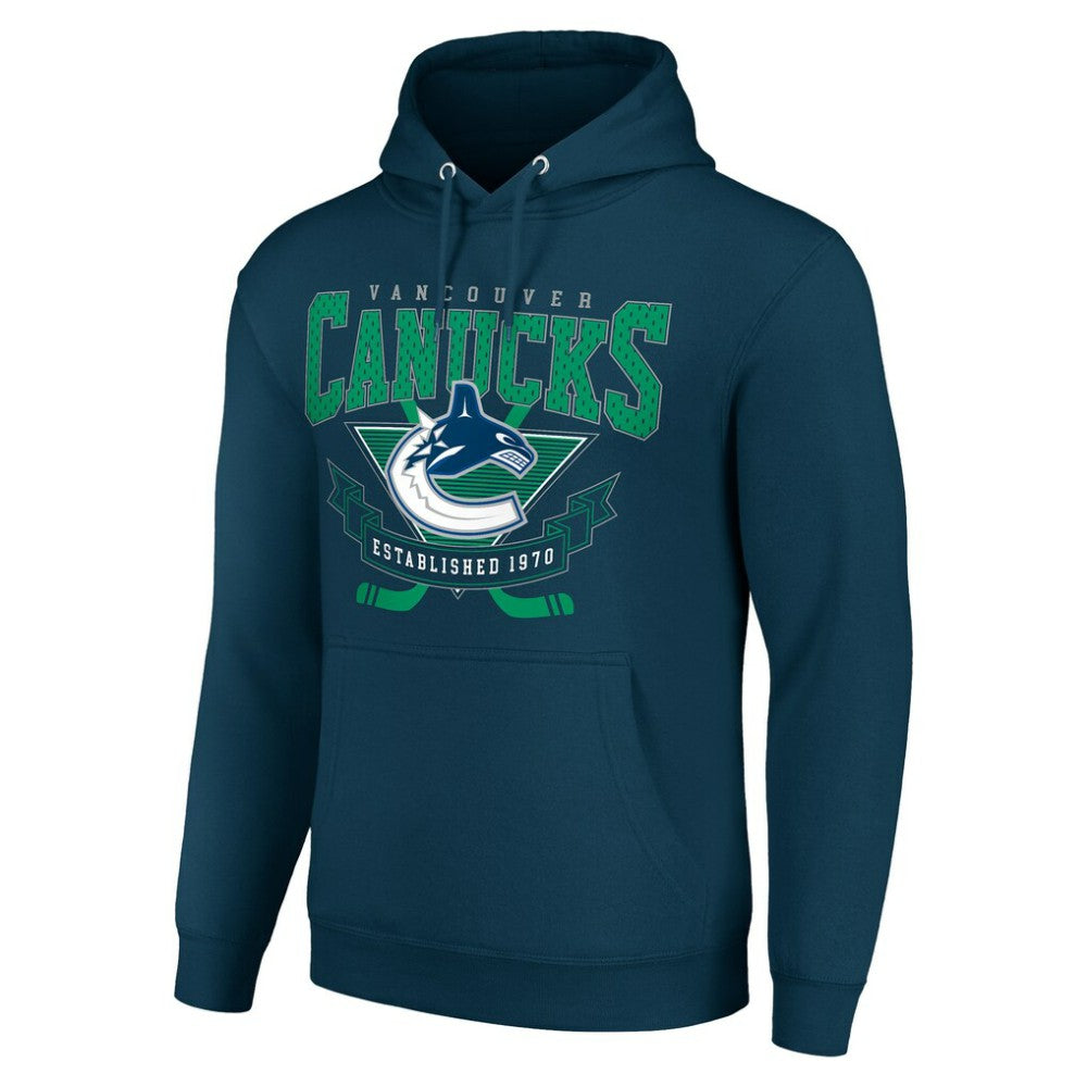 Vancouver Canucks Starter Team Logo Graphic Fleece Tri-Blend Pullover Hoodie - Navy - NHL