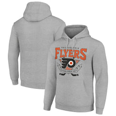 Philadelphia Flyers Starter Team Logo Graphic Fleece Tri-Blend Pullover Hoodie - Heather Gray - NHL