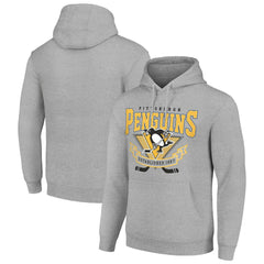Pittsburgh Penguins Starter Team Logo Graphic Fleece Tri-Blend Pullover Hoodie - Heather Gray - NHL