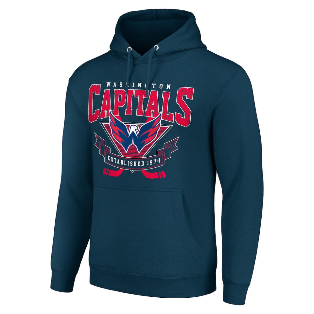 Washington Capitals Starter Team Logo Graphic Fleece Tri-Blend Pullover Hoodie - Navy - NHL