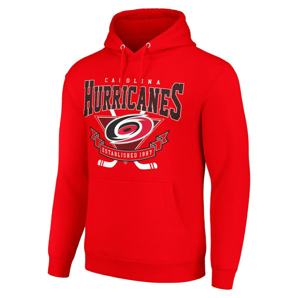 Carolina Hurricanes Starter Team Logo Graphic Fleece Tri-Blend Pullover Hoodie - Red - NHL